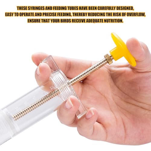 Baby Bird Feeding Syringe Set, Small Pet Parrot Feeding Tubes for Birds, Hand Feeding Tubes Kit Parrot Feeder Food Feeding & Watering Supplies for Small Pet Baby Birds (20ML) - color: 20ML
