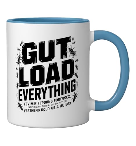 Veiled Chameleon Keeper Gut Loading Feeder Insects Insect Ceramic Mug, Blue/White - color: Blue/White