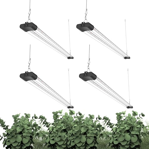 LED Grow Light Full Spectrum Light Linkable 5000K Daylight + 660nm Red Indoor Plant Lighting Fixture (4-Pack 4 FT) - size: 4FT (4-Pack)