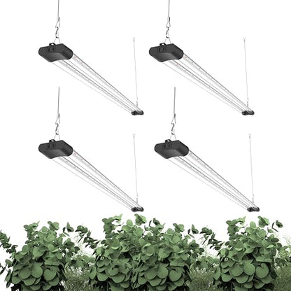 LED Grow Light Full Spectrum Light Linkable 5000K Daylight + 660nm Red Indoor Plant Lighting Fixture (4-Pack 4 FT) - size: 4FT (4-Pack)