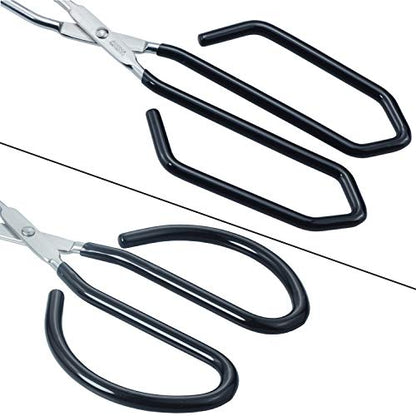HINMAY Scissor Style Tongs 10-Inch and 11-Inch Set, Set of 2 | Stainless Steel Wire Tongs - size: 10'' + 11''