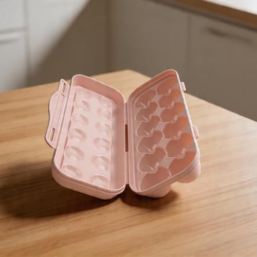 Portable Egg Storage Box With 18 Grids Egg Protector Case Tray Container Secure Egg Transport Outdoor Trips And Activities(12 Pink) - size: 12 Pink