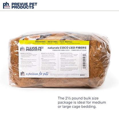 Prevue Pet Products Small Animal Coco Bed Fibers 2.5 lbs - 100% Natural Sterilized Coconut Fiber to Nest, Bedding & Replenishing Toys, Enrichment Material for Birds, Hamsters, Gerbils, & Small Pets