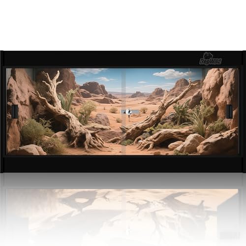 4x2x2 (120 Gallon) PVC Reptile Enclosure, RepWild Terrarium/Tank with Heavy-Duty Screen Top, Glass Sliding Doors & Lock for Bearded Dragons, Ball Python, Geckos, Lizards - size: 48"W x 24"D x 24"H