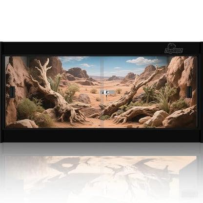 4x2x2 (120 Gallon) PVC Reptile Enclosure, RepWild Terrarium/Tank with Heavy-Duty Screen Top, Glass Sliding Doors & Lock for Bearded Dragons, Ball Python, Geckos, Lizards - size: 48"W x 24"D x 24"H