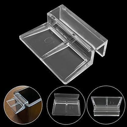 Aquarium Lid Clips, 10MM, 12 Pack | Clear Acrylic, DIY Aquarium Lid Holder, Fish Tank Support, Aquarium Glass Holder - size: 10MM