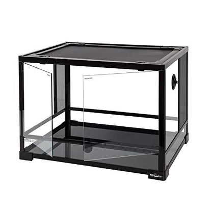REPTI ZOO Large 34 Gallon Reptile Glass Tank,Front Opening Double Hinge Door 24" x 18" x 18", Screen Ventilation Terrarium (Backgrounds not Include) - size: 24" x 18" x 18" (34 Gallon)