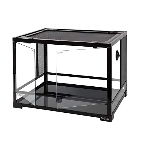 REPTI ZOO Large 34 Gallon Reptile Glass Tank,Front Opening Double Hinge Door 24" x 18" x 18", Screen Ventilation Terrarium (Backgrounds not Include) - size: 24" x 18" x 18" (34 Gallon)