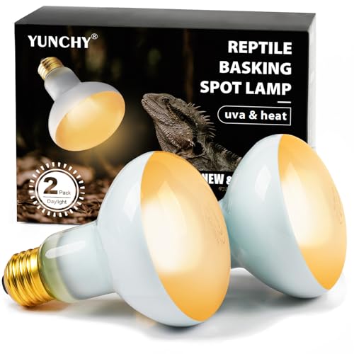 Reptile Heat Lamp, 100W Heat Lamp Bulbs for Reptiles 2 Pack, Amphibians Basking Heat Lamp Bulbs, UVA Daylight Basking Light for Reptiles, Bearded Dragon, Lizard, Turtle, Chicken