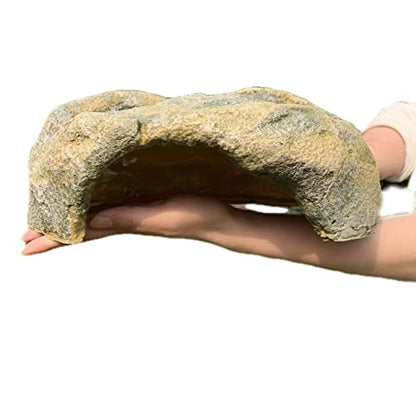 Extra Large Resin Reptile Hide for Ball Pythons, Lizards, Leopard Geckos, Bearded Dragons - Simulation Rock Hideout Cave for Habitat, Turtle Terrarium Decor