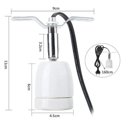 KUIDAMOS 300W E27 Reptile Lamp Stand Reptile Heating Lamp Light Holder 300 watt Heat lamp Holder Lamp Not Included,360° Rotation Ceramic Heat Lamp Base with Reptiles & Amphibians