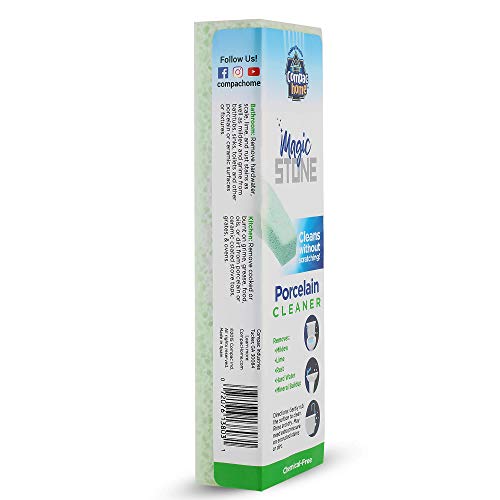 Compac's Magic-Stone Porcelain Cleaning Stick - Toilet Bowl Cleaner, Advanced Green Technology, Handy Toilet Cleaner Easily Scrubs/Removes Stubborn Lime Stains from Porcelain or Bathroom Fixtures (1) - size: 1 Count (Pack of 1), style: Without Handle