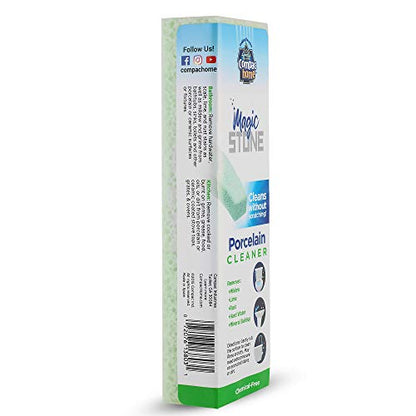 Compac's Magic-Stone Porcelain Cleaning Stick - Toilet Bowl Cleaner, Advanced Green Technology, Handy Toilet Cleaner Easily Scrubs/Removes Stubborn Lime Stains from Porcelain or Bathroom Fixtures (1) - size: 1 Count (Pack of 1), style: Without Handle