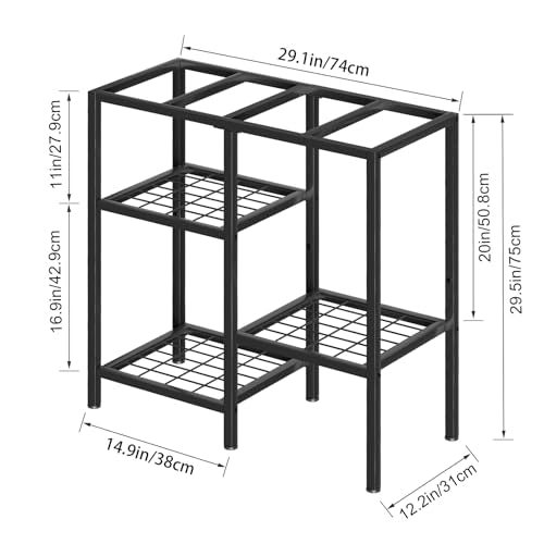 CADUKE Aquarium Stand 20 Gallon, Metal Fish Tank Stand, Aquarium Rack Stand for Fish Tank Accessories , 3 Tier Turtle Reptile Terrarium Stand for Living Room Office