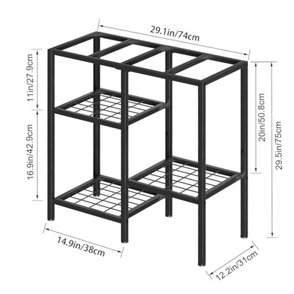 CADUKE Aquarium Stand 20 Gallon, Metal Fish Tank Stand, Aquarium Rack Stand for Fish Tank Accessories , 3 Tier Turtle Reptile Terrarium Stand for Living Room Office