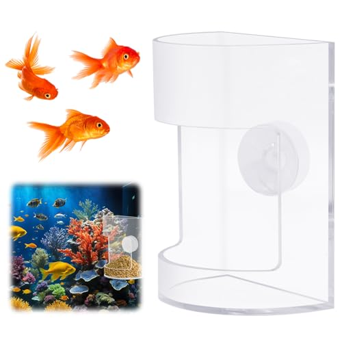 New Fish Tank Feed Tray with Suction Cup, Tank Divider Supplies, Feeding Tube Supplies Breeder Box for Aquarium, Round Aquariums & Fish Bowls Accessories - color: 1.Transparent