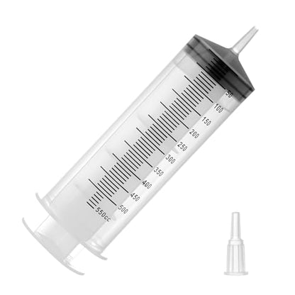 500ml Large Syringes, Individually Sterile Sealed Plastic Syringe for Liquid, Scientific Labs, Measurement, Pet Feeding ,Ink Refilling ,Oil or Glue Applicator(1 Pack) - style: 500ml