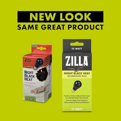 Zilla Incandescent Bulb, Night Black, Ideal for Nocturnal Reptile Species - size: 75 Watts, style: Night Black