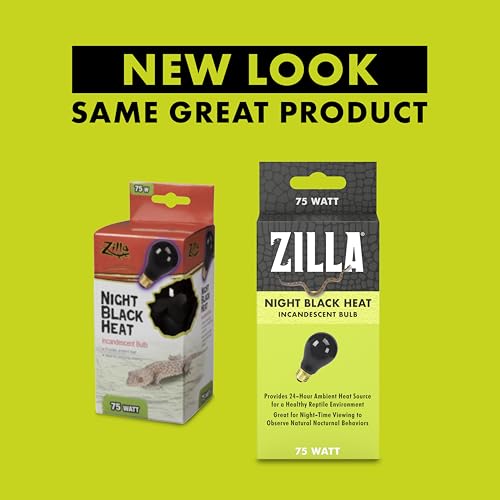 Zilla Incandescent Bulb, Night Black, Ideal for Nocturnal Reptile Species - size: 75 Watts, style: Night Black