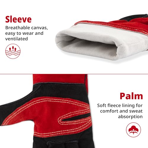 vclpower Animal Handling Gloves Size XL Fit for Men & Large Hands Bite Proof Double Leather Reinforced Padding Dog,Cat Scratch,Bird Handling Falconry Gloves Grabbing Reptile Squirrel Snake Bite 16in | Size XL Fit for Men & Large Hands - size: XL