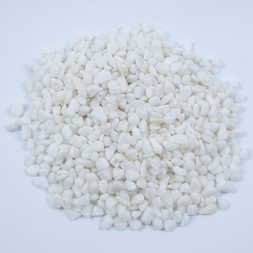 Colored Aquarium Gravel,Colorful Pea Gravel,Garden Rocks,Decorative Stones Rocks for Fish Tank,Aquarium,Fairy Garden Decor,Planters,Vase Fillers,Landscaping,1 Pound (White, 4-6mm) - color: White, size: 4-6mm