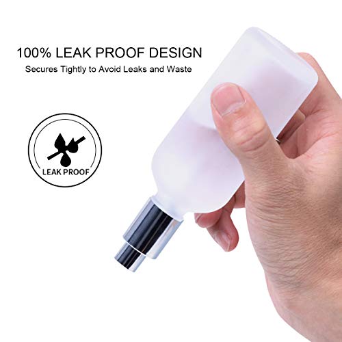 Empty Frosted Glass Spray Bottle 3.4oz, 2 Pack | Perfume Atomizer, Fine Mist - color: Silver Frosted