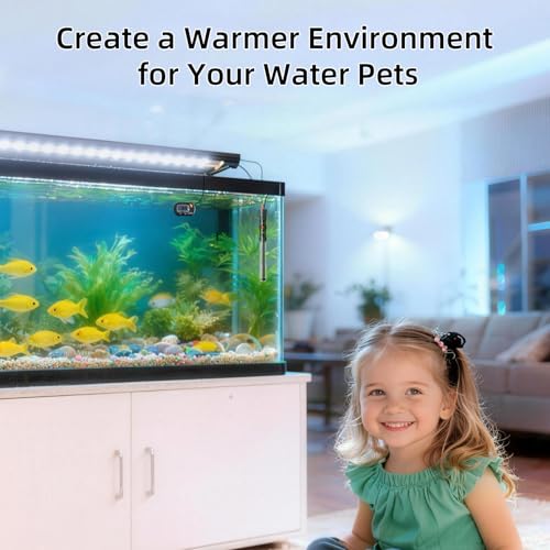 HiTauing Aquarium Heater 25W/50W/100W/200W/300W, Adjustable Knob Fish Tank Heater with Digital Thermometer, Submersible Betta/Turtle Tank Heater for Freshwater and Saltwater Tanks - size: 300W for 50-70 gallon