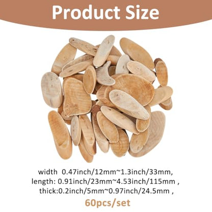 SUPERFINDINGS 300g Natural Driftwood Pieces DIY Dried Wood Sticks Oval Wooden Craft Slices Frames Wreath Surf Art Beach Decor for Crafting Card Making Embellishments Photo Props