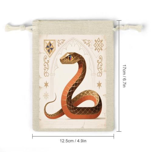 NLLZZ 8 Pack Snake Linen Burlap Bag with Drawstring for Party | 5x7 Inch Small Natural Jewelry Pouch, Reusable Produce Sachet Bag for Tea Herb Coffee, Gift Wrap for Wedding Christmas