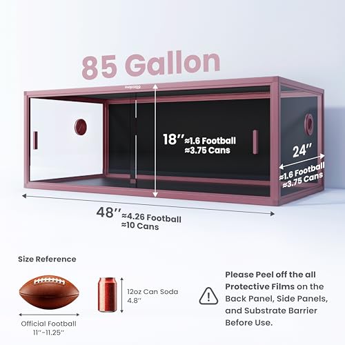 Lightweight 85 Gallon Reptile Enclosure for Snake, Bearded Dragon | Optimal Ventilation & Light Penetration by Rust Proof Mesh Top, Easy Assembly within 6 Steps with Clear Instruction - color: Bloom Pink, size: 85 Gallon