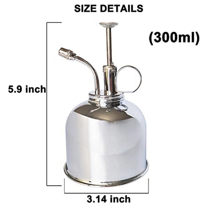 Brass Silver Spray Lianshi can Plant Spay Bottle Inner Flower Spray Mister 300ml/10.56 oz 1pcs/Lot - color: Silver