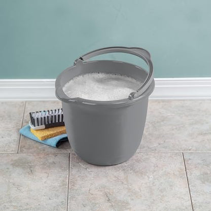 10 Quart Classic Spout Pail, 11.25×10×11.75 Inch Durable Plastic Bucket with Pour Spout & Carry Handle for Garage Basement Bathroom