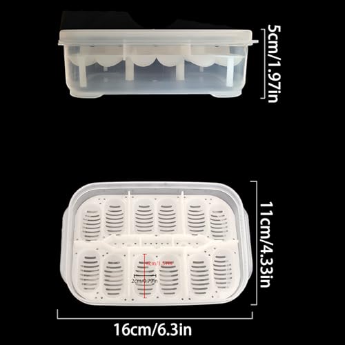 Reptile Breeding Incubator 12 Grids Reptile Egg Incubator Tray | Transparent Amphibians Incubation Tray for Gecko Lizards Snake Lions Mane