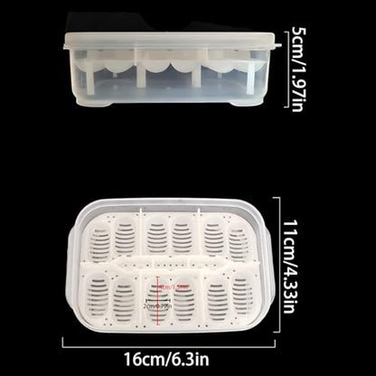 Tortoise Breeding Box 12 Grids Reptile Egg Incubator Tray | Transparent Amphibians Incubation Tray for Gecko Lizards Snake Lions Mane