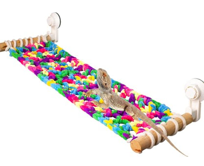 FlidRunest Winter Warm Bearded Dragon Hammock with Suction Cups, Large Soft Lizard Hammock Sleeping Bed, Hanging Reptile House Tent Tank Beds
