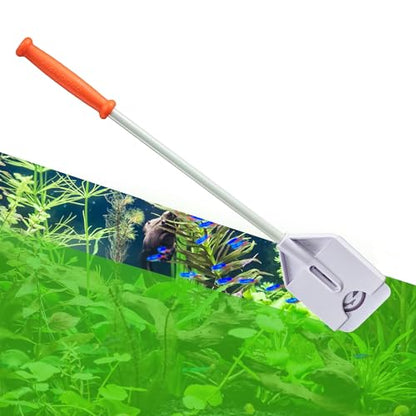 FLIPPER Platinum Nano Algae Scraper – Aquarium Glass & Acrylic Cleaner with Scrubber and Scraper 2-in-1 Design, Precision Fish Tank Cleaning Tool for Freshwater & Saltwater (12” Rigid Shaft) - size: 12 Inches