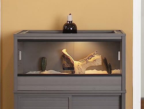 New Age Pet ECOFLEX Medium Reptile Enclosure with Matching Cabinet Stand Set in Grey - color: Grey, size: Medium