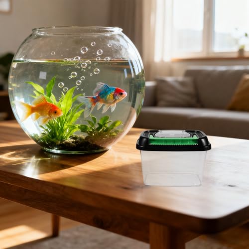 Clear Turtle Tank with Lid - Plastic Reptile Case Portable Animal Breeding Box for Tortoise Frog Spider Lizard Indoor Pet Feeding and Hatching Enclosure