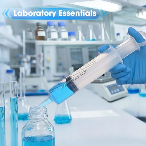 100ml Large Syringe for Thick Liquids, Individually Wrapped, 5 Pack | Plastic Syringe Without Needle for Scientific Labs, Measuring, Refilling - style: 100cc