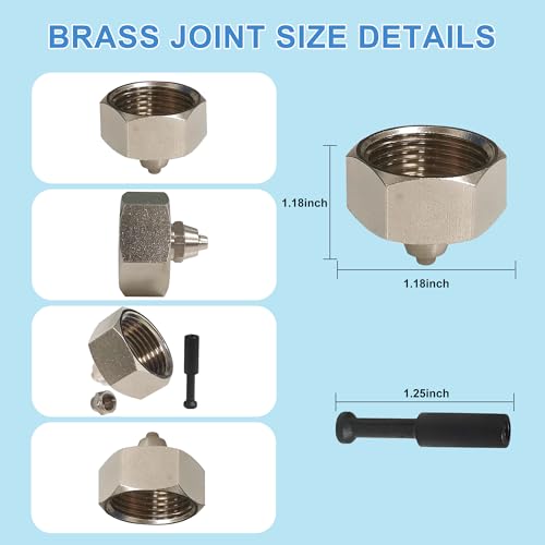 POCKET PANDA Garden Hose to 1/4 Tubing Adapter for Patio Misting Cooling System, 3/4'’to 1/4" Faucet Connector for Drip Irrigation,Greenhouse Watering System,2 Brass Thread Fittings with 2 End Plug.