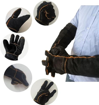 Pet Bite-Proof Gloves,Strengthened Gloves for Animal Handling, Parrots Lizards Reptiles Bathing Grooming and Bite-Proof Gloves