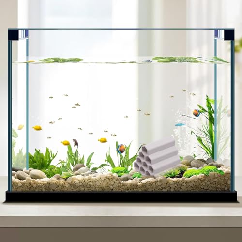Ceramic Shrimp Aquarium Decor, Shrimp Hides for Aquarium, 10 Connected Tubes, Hideout Cave for Baby Fish, Small Reptile, Lizard