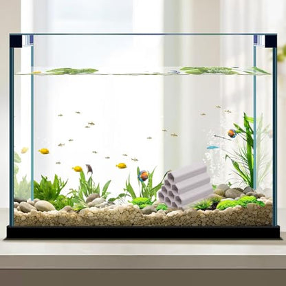 Ceramic Shrimp Aquarium Decor, Shrimp Hides for Aquarium, 10 Connected Tubes, Hideout Cave for Baby Fish, Small Reptile, Lizard