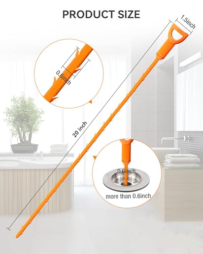 4-Piece Drain Cleaning Kit, 33-Inch 4-Claw Grabber & 20-Inch Hair Snakes | Deep-Clog Grabber • 3 Surface Hair Removers • Flexible And Reusable • For Sinks, Showers, Bathtubs And Kitchen Drains - style: 33 IN