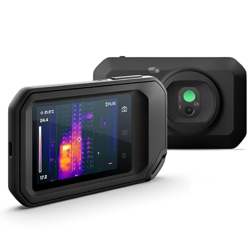 Flir C5 Compact Thermal Imaging Camera, WiFi, 160x120 MSX, Ignite | -20 to 400C, 5MP visual, LED flashlight, Ignite cloud, pocket, battery, charger, case