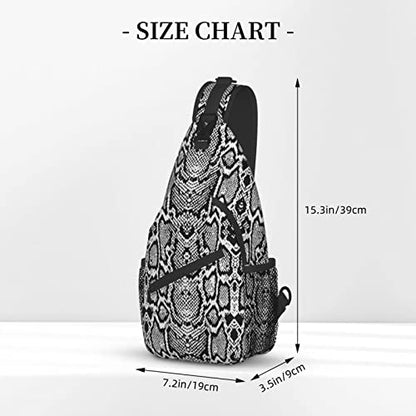 Snake Skin Sling Bag Animal Crossbody Chest Daypack Casual Backpack Women Shoulder Bag For Travel Picnic - color: Snake 08