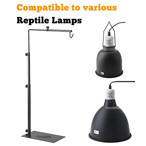 Reptile Lamp Stand Adjustable Lamp Fixture Hanger Metal lamp Holder for Reptile Terrarium Tank Amphibians Cage(Large)