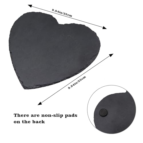 Reptile Basking Platform, 10 × 10 inch Tortoise Rock Plate, Heart Shape Natural Rock Reptile Food Dish, Turtle Feeding Bowl, Habitat Decor for Bearded Dragon Chameleon Frog Lizard Gecko Hermit Crab - size: M - 10 × 10 inch