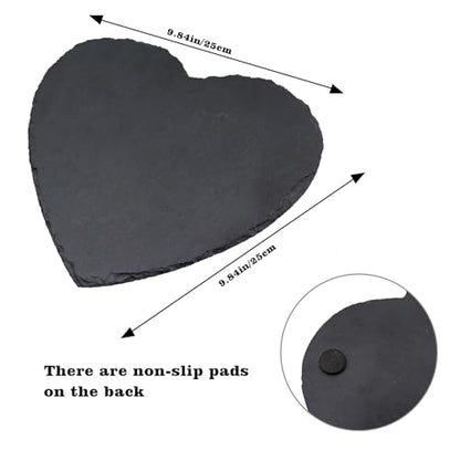 Reptile Basking Platform, 10 × 10 inch Tortoise Rock Plate, Heart Shape Natural Rock Reptile Food Dish, Turtle Feeding Bowl, Habitat Decor for Bearded Dragon Chameleon Frog Lizard Gecko Hermit Crab - size: M - 10 × 10 inch