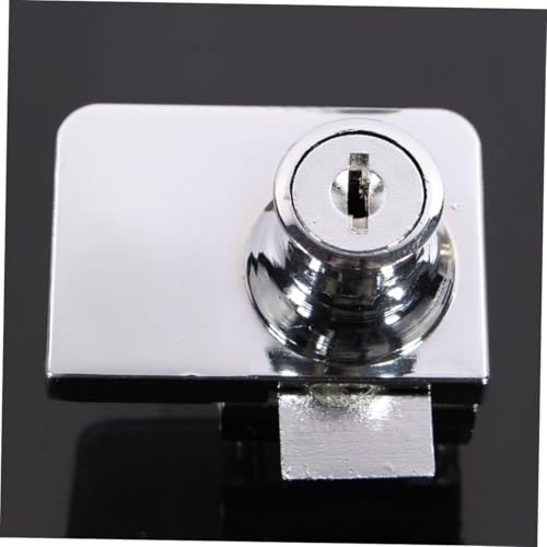 Glass Cabinet Lock Zinc Alloy 5-8mm Security Door Lock with Keys for Display Showcase Furniture Latch Compatible with Single and Double Doors